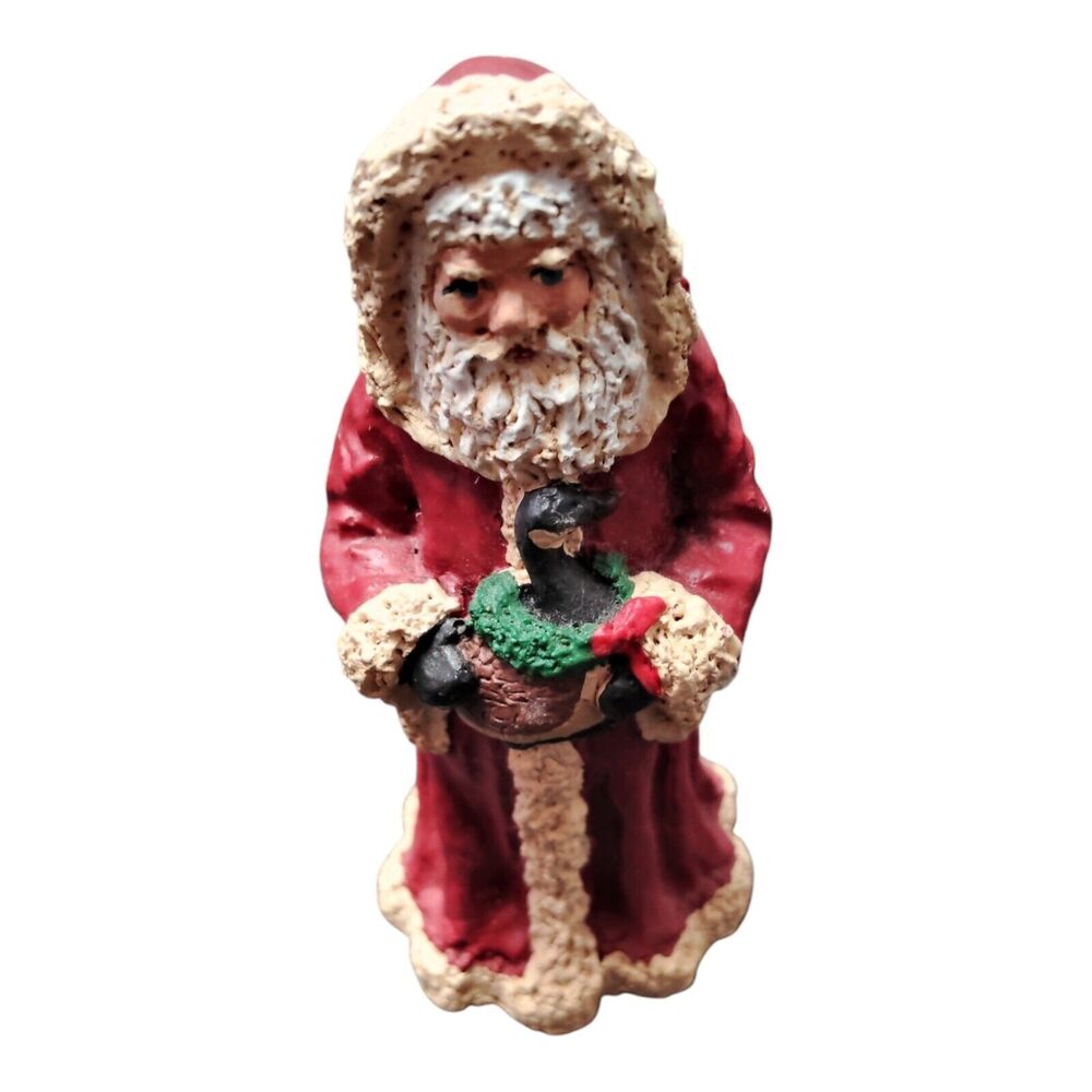 Carolyn Carpin SANTA & Goose Figurine 3" Storybook Collection 1989 Vintage